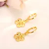 Hearts Dangle & Chandelier Earrings 18K Thai Baht Yellow Solid Fine Gold Jewelry Women