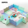 25pcs / set EVA mousse puzzle tapis enfants puzzles de sol tapis de jeu pour enfant bébé jouer gym ramper tapis avec clôture tapis pour enfants jouets 210402