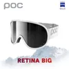 POC العلامة التجارية الأصلية RETINA SKI GOGGLES مزدوجة الطبقات المضادة لخدف نظارات قناع التزلج التزلج على التزلج على الجليد