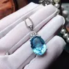 Bracelet, boucles d'oreilles collier topaze bleue naturelle ensembles de bijoux pour femmes fille fête véritable pierre précieuse fine pendentif bague 925 argent sterling # 183