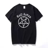 Hail Satan T-shirt Pentagram Rock Goth Unholy Satanic Punk Emo Alternativ Gift Fashion Streetwear Tee Shirt Homme