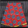 Tygklädkläder Ankara Polyester trycker Binta Real Wax 6 Yards/Lot African Fabric For Party Dress G1kgp