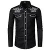 White Star Embroidery Shirt Men Brand Mens Casual Button Down Dress Shirts Slim Long Sleeve Shirt Male Camisas Hombre 210524