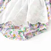 Frühling Herbst Kinder Mädchen Floral Zwei Stück Strampler Infant Baby geboren Kleid Kleidung 211118