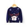 Christmas Child Sweater for Girl Deer Baby Boys Knitwear Pullover Jersey Winter Round Neck Toddler Year's Male Clothes 211201