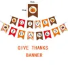Thanksgiving Banner Give Dank Vlag Decor Pumpkin Turkije Strings Bunting Home Office School Festivals Party Decoratie