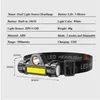 Headlamps USB Rechargeable Portable Headlamp XPE+COB 2 Modes Powerful Dual Light Built-in Battery Waterproof Outdoor Camping