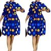 プラスサイズのアフリカのドレス女性 2021 ドットプリント Dashiki デザインバザンミディドレス女性アフリカ服プリーツ Ethnic3270
