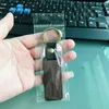 Personlig läder Keychain Pendant Beech Wood Carving Keychains Bagage Decoration Key Ring DIY Thanksgiving Father039S Day 6549978