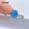 Oevas 100 925 prata esterlina 6575mm aquamarine anéis de casamento para mulheres espumante alto carbono diamante festa jóias finas 6953802