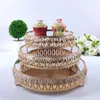 Piatti Piatti Metallo Supporto per torta nuziale Decorazione Specchio per feste Vassoio Dessert Placca in oro Tavolo per cupcake Strumenti di visualizzazione per la casa