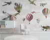 beibehang Wallpaper personalizzato Nordico minimalista disegnato a mano cartone animato aereo palloncino cielo bambini foto sfondo pittura murale