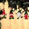 Décorations de fête de Noël Peinture Pendentif en bois Sans visage Vieil homme Rudolph Pendentifs d'arbre de Noël Décoration d'intérieur de Noël T9I001465
