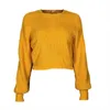 Vintage Solid Grey Sweater Kvinnor Pullovers Stickad Crop Top Streetwear Pullover Höst Vinter Retro Soft Sweater Jumper 210415