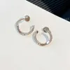 Luxus Designer Gold Silber Farbe Twist C Form Kreis Ohrringe Gestüt Mode Marke Ins Persönlichkeit Baumeln Earrop Für Frauen Dame Hochzeitsfest Schmuck Geschenk