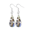 Boucles d'oreilles pendantes en verre, 1 paire de fleurs, goutte d'eau, en verre, perle, plaqué argent, vente en gros