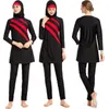 Traje de baño musulmán Tankini traje de baño mujer conservador negro islámico Borkini de talla grande Hijab manga larga Burkini traje de baño 6XL