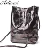 Shoulder Bags Arliwwi Brand Designer Small Graceful Summer Fashion REAL LEATHER Lady Bag Serpentine Embossed Shiny Crossbody Handbags