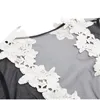 Summer Sexy Mesh Lace Blouses Women Long Flare Sleeve Crop Top Beachwear Swimsuit Cover Up Blusa Bikini Cover-ups Sarongs