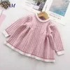 Children winter Dress for Girls baby underwear dress kids autumn knitted Clothes thick Dresses teen high quality Christmas Cloth G1215