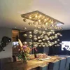 屋内ホームアート装飾のための高級バブルシャンデリア照明LEDペンダントランプ手ブローガラスシャンデリアカスタムクロームグレー色