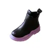 Girls Cute Chelsea Boots Boy British Style Leather Boot Autumn Princess Martin Boots Fashion Waterproof Non Slip Kids Shoes Y0263J