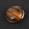 Femmes Hommes Naturel Stone 25 mm Cabochon Brooch Tiger Eye Turquoises Sac Vêtements Opal Pins cristallins BROOCHES BADGES BIELRES