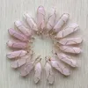 Pierre naturelle Rose Quartz forme de balle charmes point Chakra pendentifs pour la fabrication de bijoux en gros fil d'or artisanat fait à la main