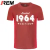 1964 Begränsad utgåva Gulddesign Mäns Svart T-shirt Cool Casual Pride T Shirt Men Unisex Fashion Tshirt Löst Storlek 210629