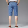 Calças de brim fino dos homens de verão Moda de negócios estilo clássico luz azul elástico força denim shorts macho marca roupas 210806