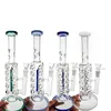 11 Inç Nargile Cam Bong Inline Perc Heady Bongs 14mm Kadın Düz Tüp Yağ Dab Rig Fab Yumurta Su Boruları 5 Renkler