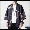 Etniska klädkläder Drop Delivery 2021 Japanese Kimono Traditionell Cardigan Men Thin Harajuku Streetwear Samurai Costume Yukata Manlig Haor