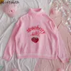 Dołączają Swater Turtleeck Sweet Hafdery Truskerry Pknetted Pullover Ropa Mujer Zużycie Ogabersja luźna jumper Pull Femme 210917