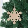 Christmas Decorations 10 Pcs Tree Hanging Creative Wooden Pendant Natural Wood Slices Snowflake Shaped Xmas Ornament