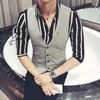 High-quality Formal Business Suit Vests Men Fashion Casual Sleeveless Wedding Dress Vests Black Gray Classic Plus Size Waistcoat 210527
