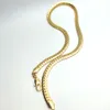 Superbe chaîne remplie d'or fin 24K authentique 10MM écailles de serpent collier à maillons cubains solides en peau de serpent pour hommes 24 "600mm