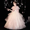 Plus Size Girl Pageant Hot Pink Lovely Tiers Organza Skirt Backless Ruched Long Kids Formal Gowns Party Celebrity Dress For Teens 403