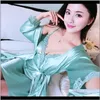 Womens Underwear Apparel Drop Levering 2021 Sexy Nachtkleding Kant Nachthemd Chinese Stijl Bruid Bruiloft Robe Lady Intiem Lingerie Losse Kimon