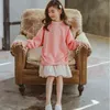 İlkbahar ve Sonbahar Kız 'Elbise Kore Tarzı Patchwork Moda Prenses Elbise Uzun kollu Bebek KidSteens Çocuk Giyim G1218
