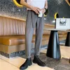 Fashion Men Suit Pants Korean Loose Belt Business Dress Pants Casual Office Social Pants Streetwear Trousers Costume Homme 210527