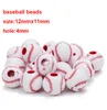 50pc/lote de futebol de beisebol tênis de basquete de bola de acrílico esportes esportes spacer bead ajuste para colar de pulseira Diy Jewelry