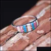 Band Rings Jewelry Luxury Opal Wedding For Women Natural Stone Bride Engagement Bridesmaid Finger Fashion Gift Drop Delivery 2021 Yqxwf