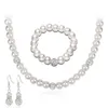 Pendant Necklaces Shambhala full diamond beads jewelry fashion silver plated pearl necklace earrings bracelet 3 piece set spot