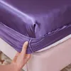 Sheets conjuntos de verão fresco folha de cama de luxo equipado com cinto elástico 24 cores rainha king size tamanho lençol home têxteis