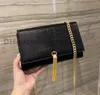 Beautiful Fashion Shoulder Bags Black Luxury Designer Bag Chains 24CM Girl Women Ladies Female Leather Handbags Crossbody Clutch Totes Flaps