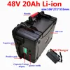 Waterdichte 48v 20Ah lithium ion accu met bms 13s voor 48v vissersboot zonnepaneel omvormer ebike motor + 54.6v 5A Charger