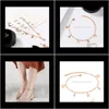 Drop Delivery 2021 Jeworna Korean Boho Starfish Women Foot Chain Jewelry Anklet Bracelet Femme Cheville Bijoux Pulseras Rose Gold Anklets Job