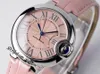 AF WSBB0002 33MM CAL 076 WOMENS AUTOMATION WATCH PINK DIAL Silver Roman Markers Super Edition 2021 Ladies Wat274G