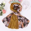 Leopard Hidżab Szalik Mody Crinkle Szale Wiskoza Muzułmańscy Czochry Okłady Strety Headband Scarves 190 * 90cm