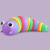 Novelty Slugs Fingertip Snails Slugs Plastic Rainbow Bug toys Decompression Vent Toys Children's Educational